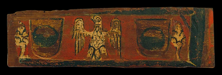 Ceiling panel with an eagle between coats of arms of the Caldes family and plant motifs